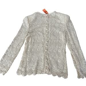 Vintage Andria Lieu Ivory Lace Bridal Blouse Small USA Made